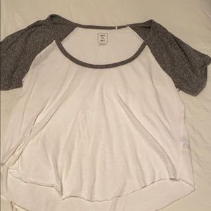 White and gray baseball tee